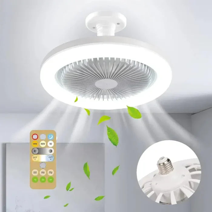 Lámpara Led Con Ventilador 2 en 1 | Control remoto incluido